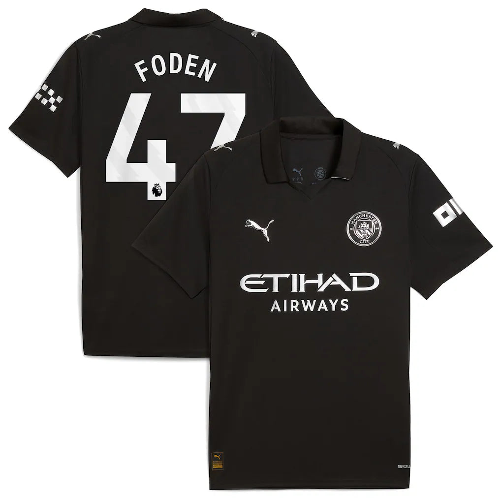 Phil Foden Manchester City Puma 2025/26 Away Player Jersey - Black