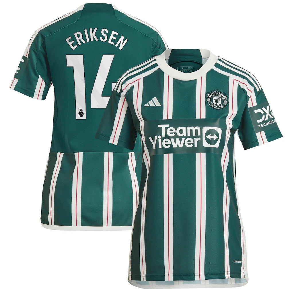 Christian Eriksen Manchester United adidas Women's 2023/24 Away Player Jersey - Green