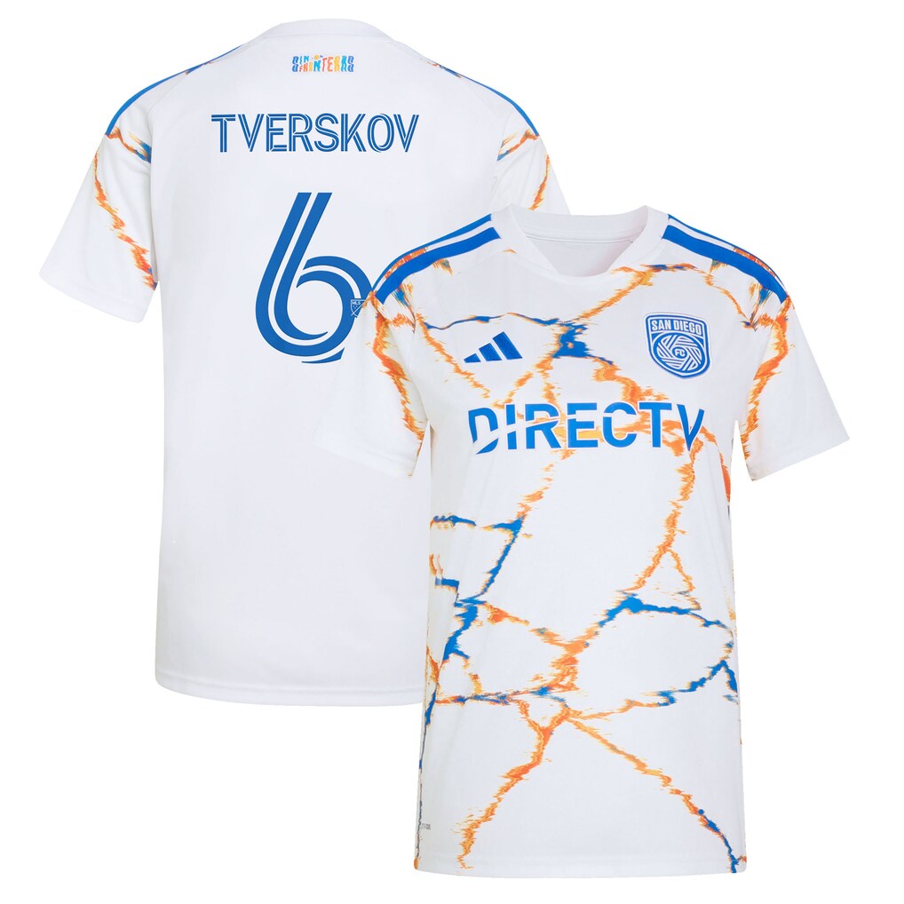 Jeppe Tverskov San Diego FC adidas Women's 2026 Celebration of Unprecedented Unity Kit Jersey - White