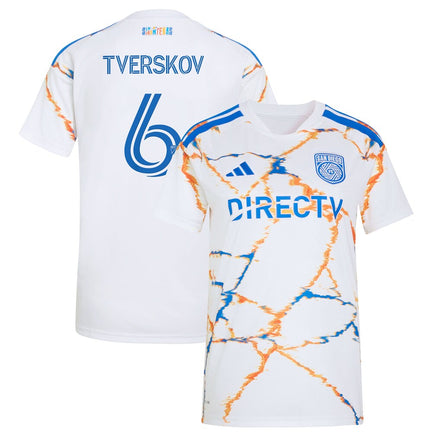 Jeppe Tverskov San Diego FC adidas Women's 2026 Celebration of Unprecedented Unity Kit Jersey - White