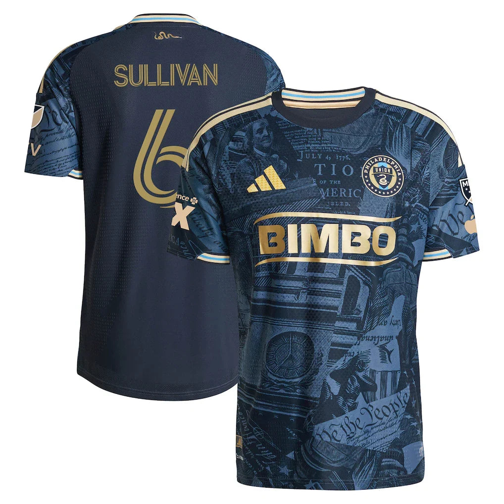 Cavan Sullivan Philadelphia Union 2026 1776 Kit On-Field Patch Jersey - Navy