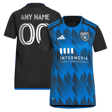 San Jose Earthquakes adidas Women's 2023 Active Fault Jersey Custom Jersey - Blue