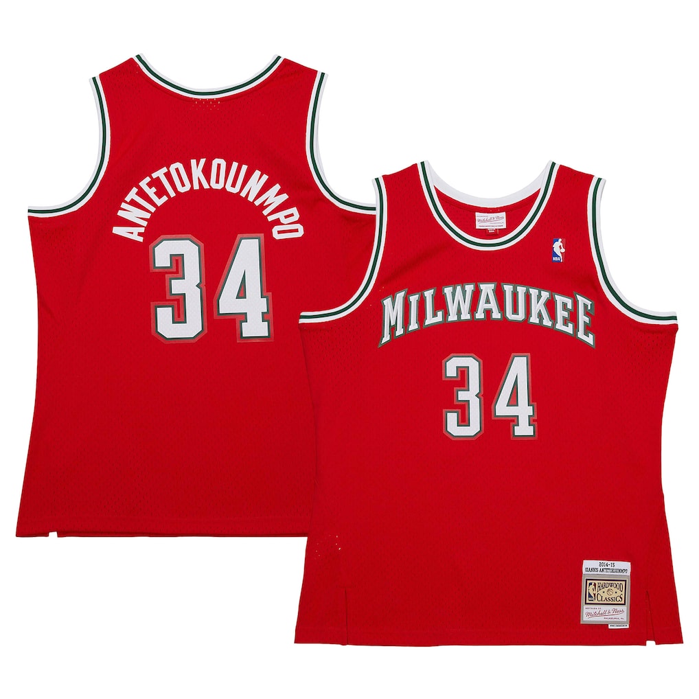 Giannis Antetokounmpo Milwaukee Bucks 2014/15 Hardwood Classics - Red