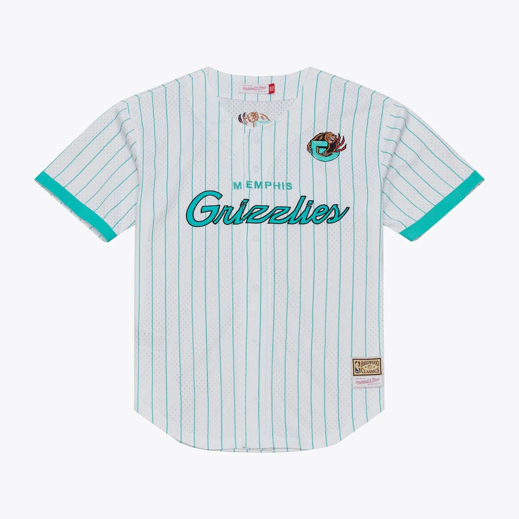 Memphis Grizzlies Head Coach Pinstripe Mesh Full-Button Baseball Jersey - White