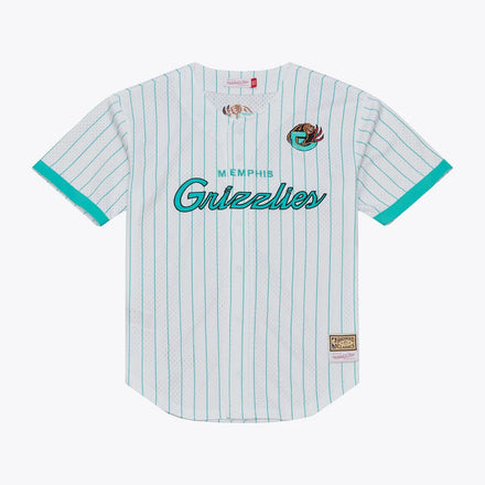 Memphis Grizzlies Head Coach Pinstripe Mesh Full-Button Baseball Jersey - White