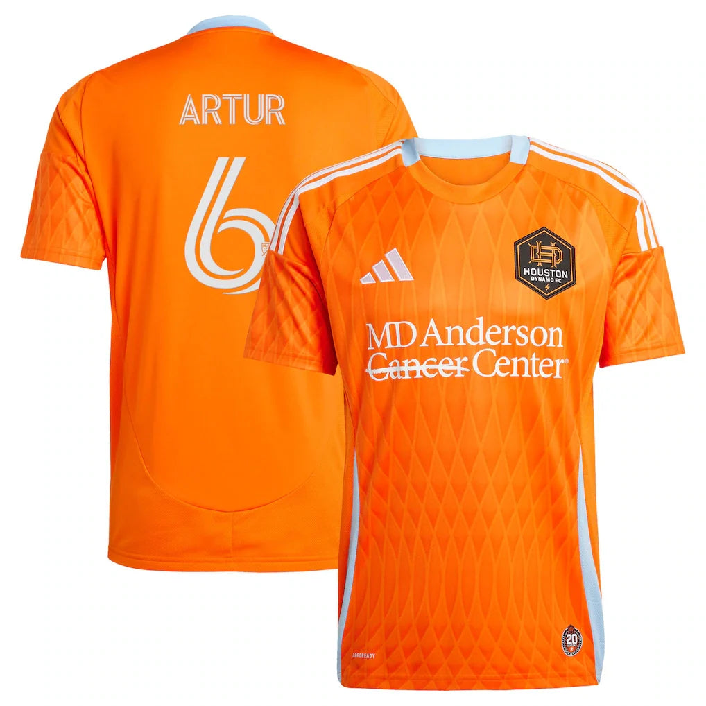 Artur Houston Dynamo FC adidas 2025 Season 20 Player Jersey - Orange
