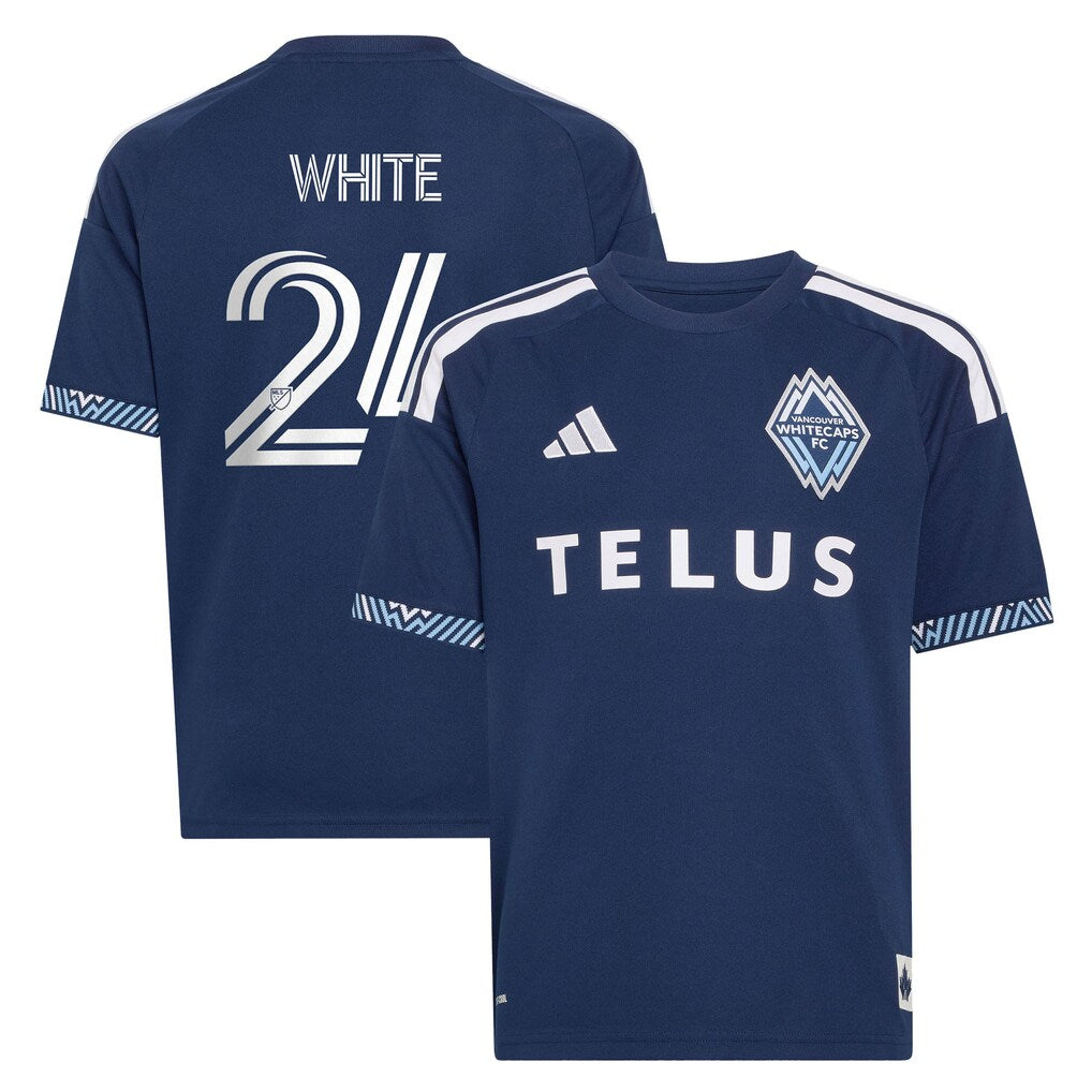 Brian White Vancouver Whitecaps FC adidas Youth The Coastal Jersey Jersey - Blue