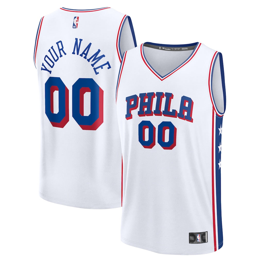 Philadelphia 76ers Custom Jersey - Association Edition - White