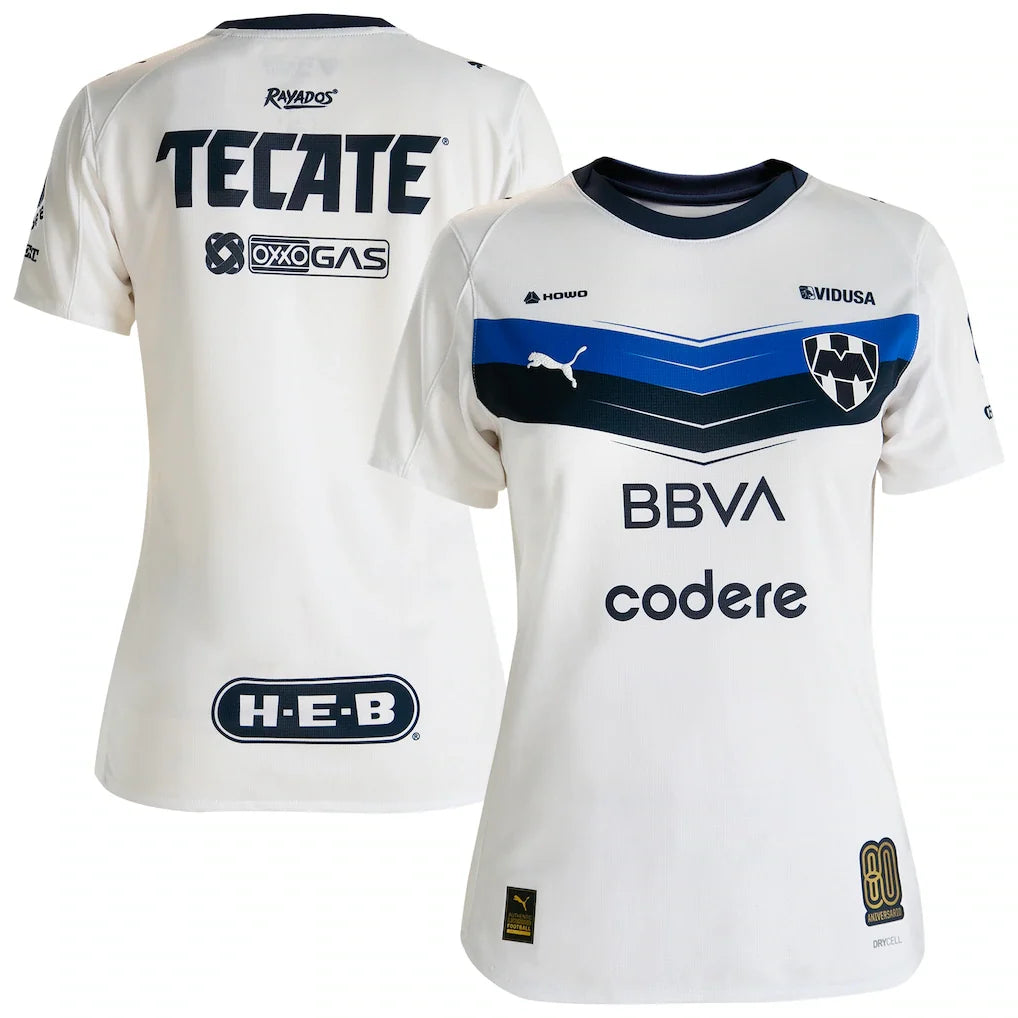 CF Monterrey Puma Women's 2025/26 Away 80th Anniversary Jersey - White
