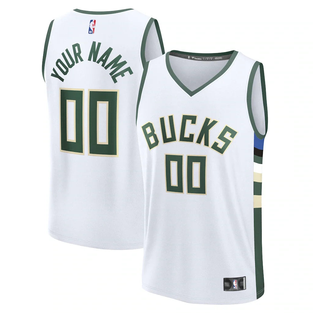 Milwaukee Bucks Custom Jersey - Association Edition - White