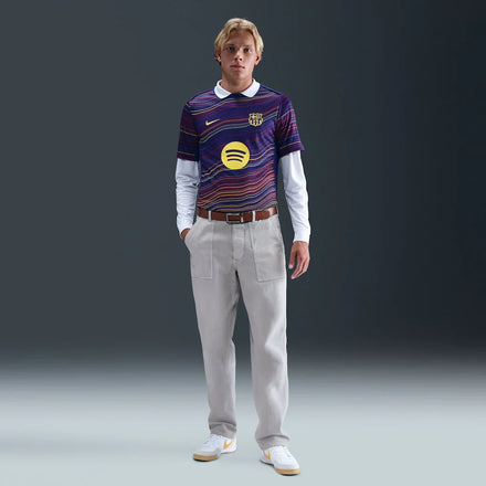 Barcelona Home 2025/26 Academy Pro Pre-Match Top - Navy