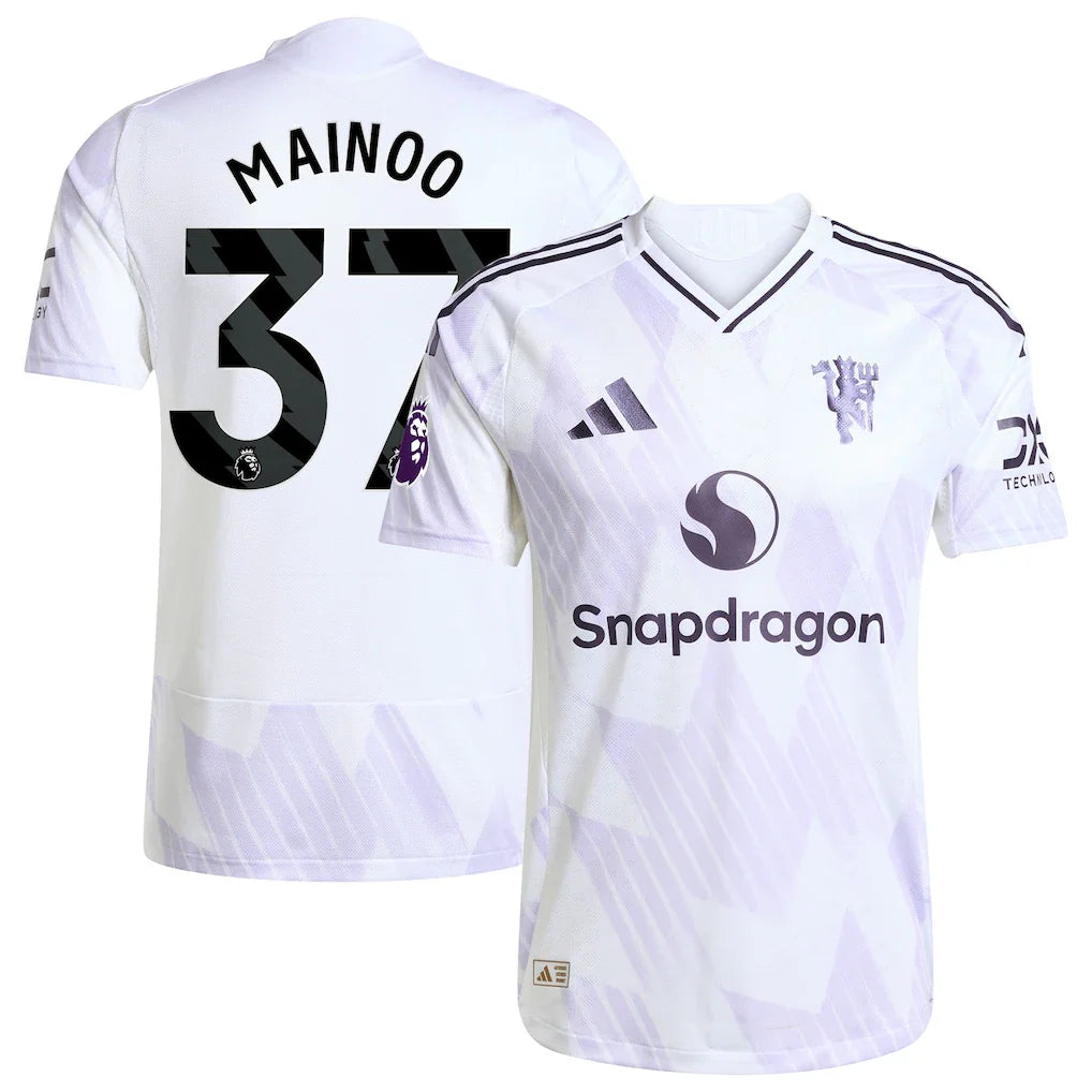 Kobbie Mainoo Manchester United 2025/26 Away Player Jersey - White