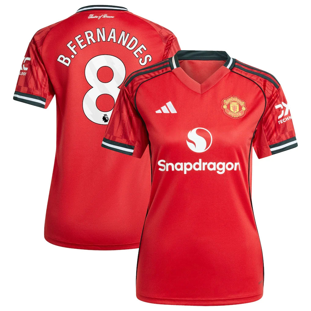 Bruno Fernandes Manchester United adidas Women's Home 2025/26 Player Jersey - Red