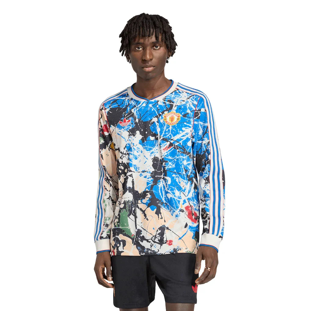 Manchester United X Stone Roses adidas Long Sleeve Jersey - Blue