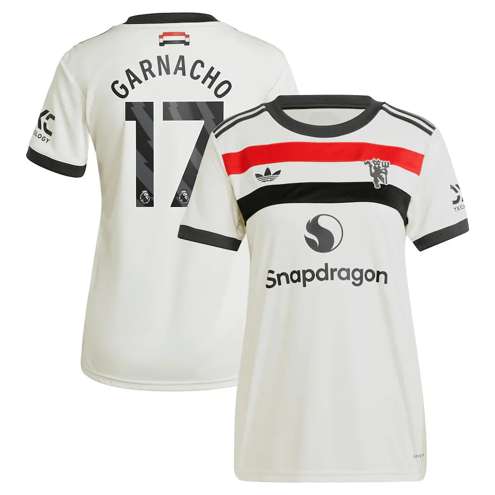 Alejandro Garnacho Manchester United adidas Women's 2024/25 Third Jersey - Cream