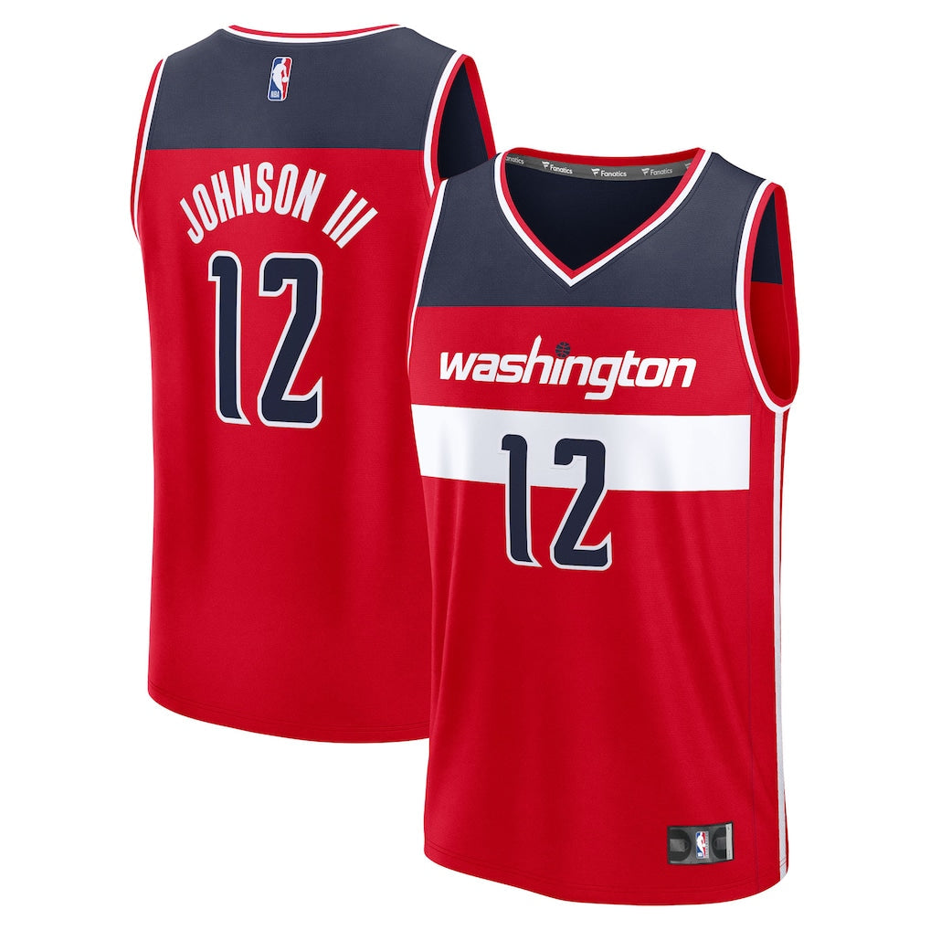 Tre Johnson III Washington Wizards Fanatics 2025 NBA Draft First Round Pick Fast Break Jersey - Icon Edition - Red