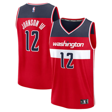 Tre Johnson III Washington Wizards Fanatics 2025 NBA Draft First Round Pick Fast Break Jersey - Icon Edition - Red