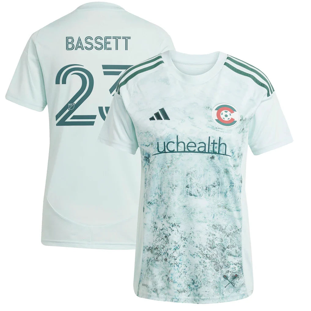 Cole Bassett Colorado Rapids adidas Women's 2025 Headwaters Player Jersey - Green