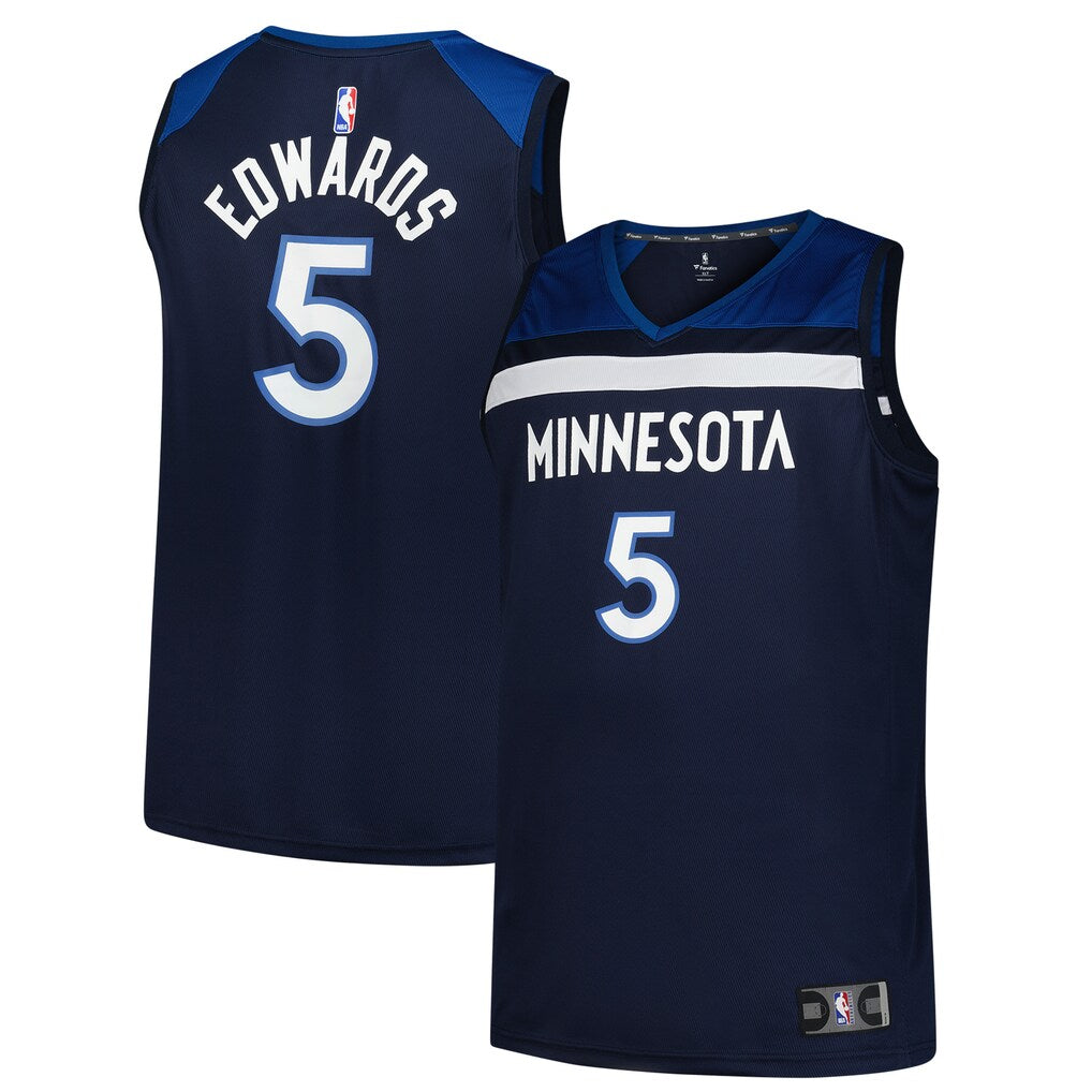 Anthony Edwards Minnesota Timberwolves Big & Tall Jersey - Icon Edition - Navy