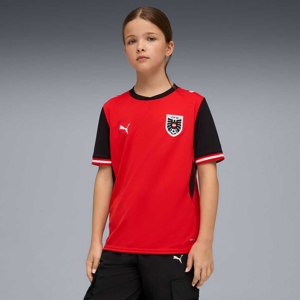 Austria National Team Puma Youth 2026 Home Jersey - Red