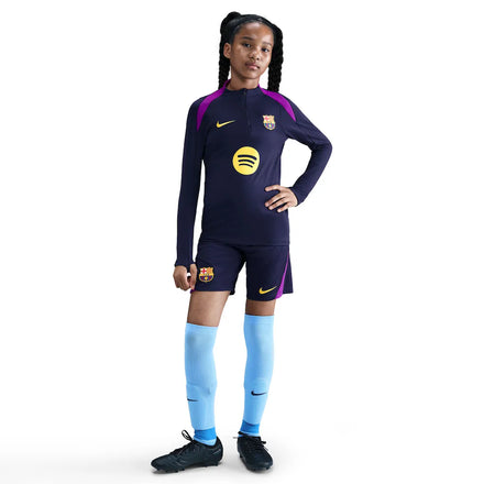Barcelona Youth 2025/26 Strike Drill Quarter-Zip Dri-FIT Long Sleeve Top - Navy