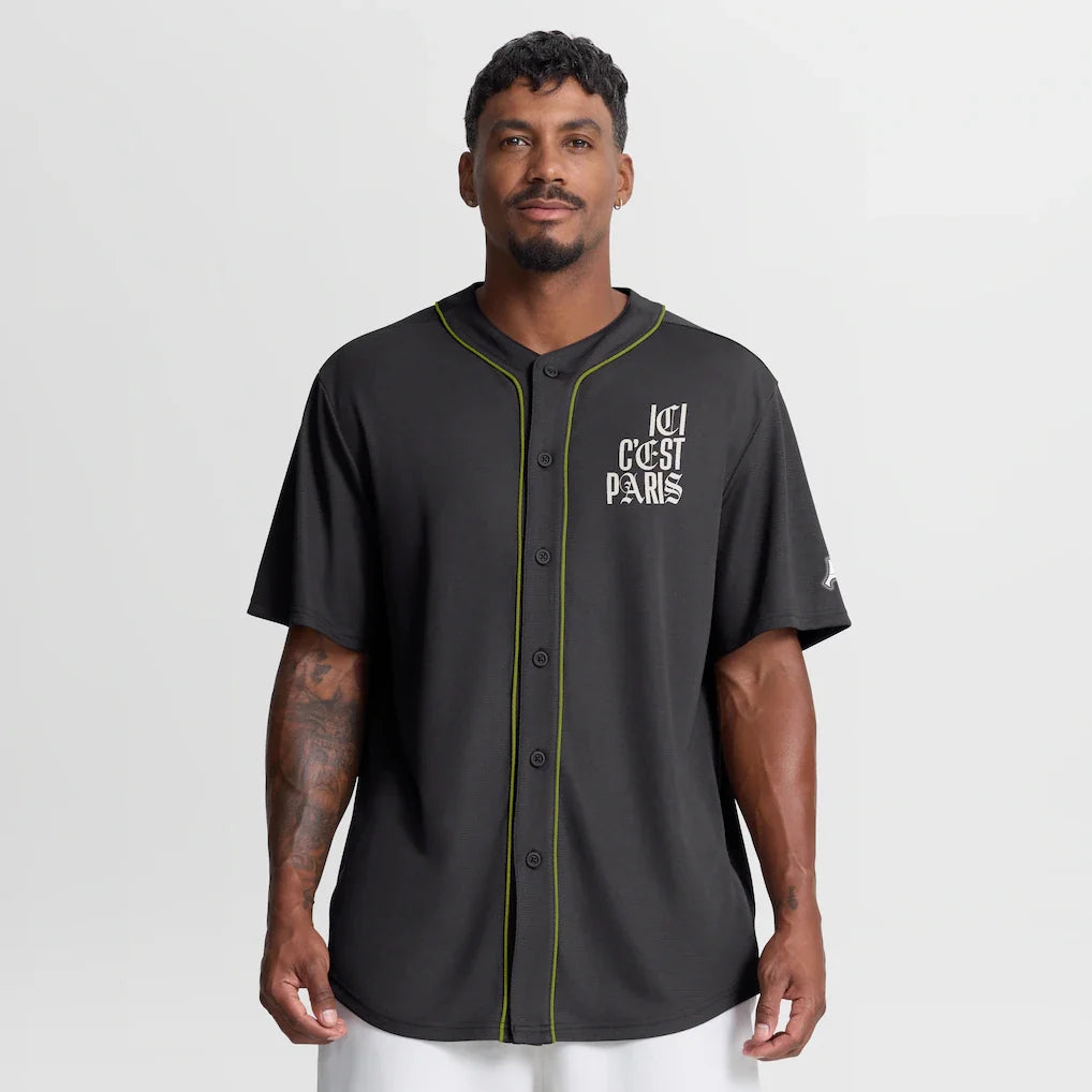 Paris Saint-Germain Oversized Baseball Jersey - Charcoal