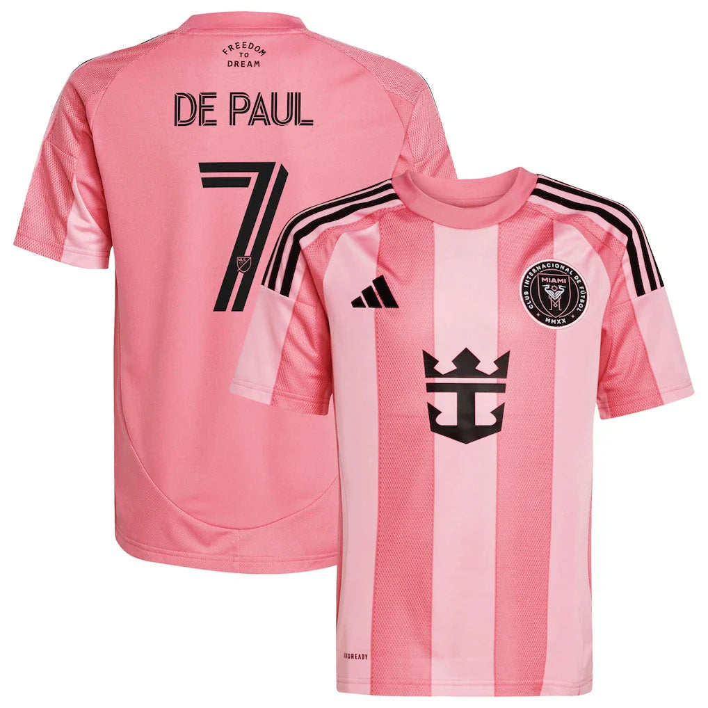 Rodrigo De Paul Inter Miami CF adidas Youth 2025 Euforia Player Jersey - Light Pink