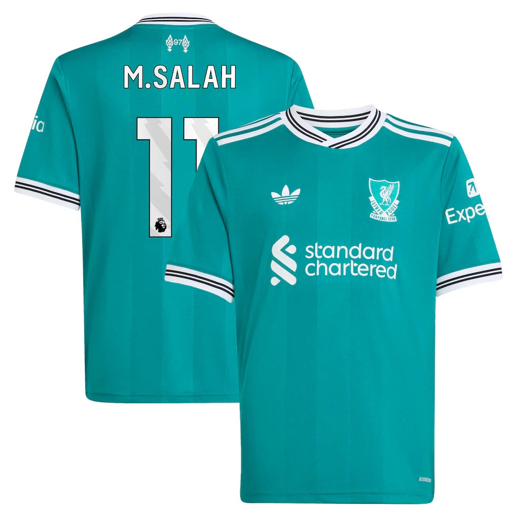 Mohamed Salah Liverpool adidas Youth 2025/26 Third Player Jersey - Green