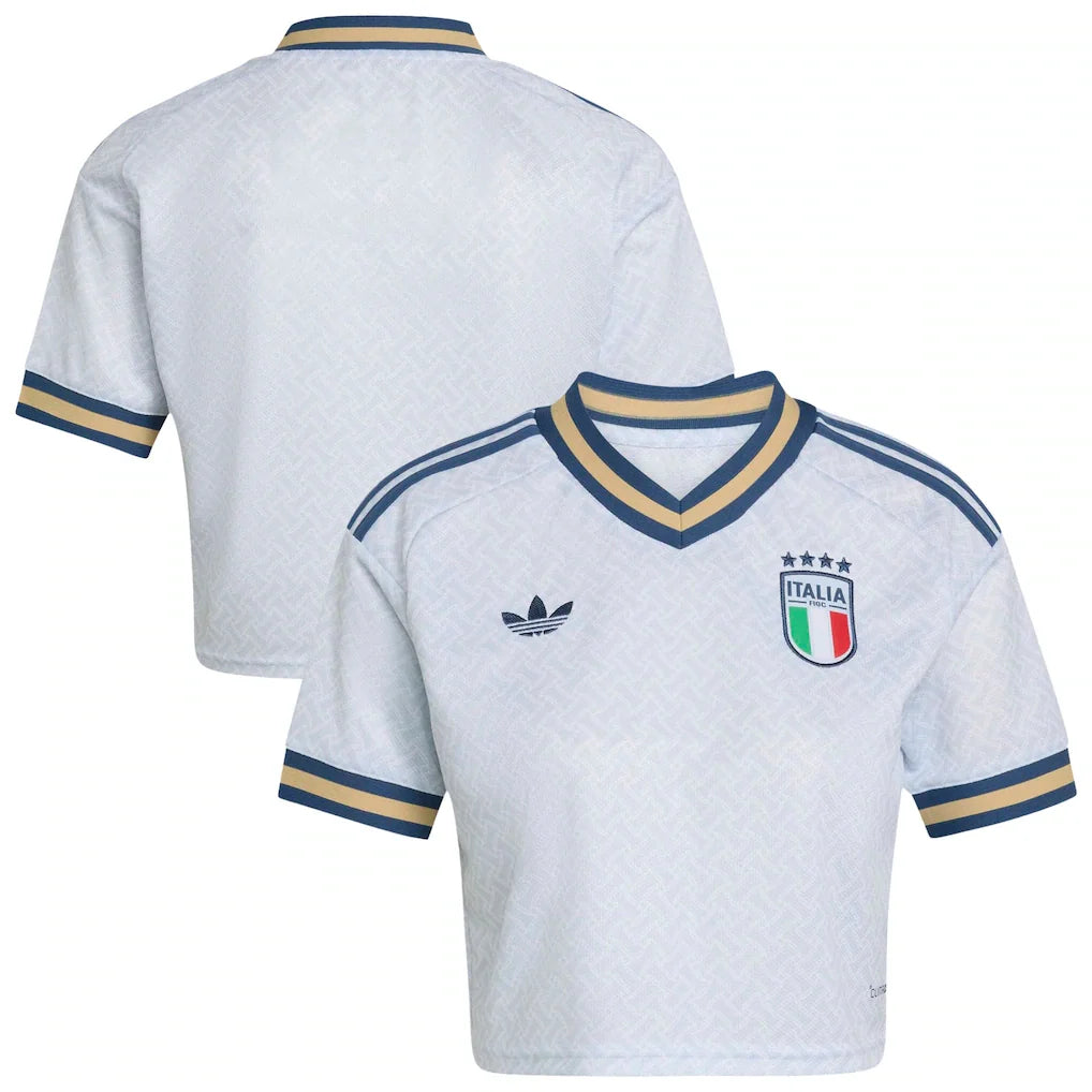 Italy National Team adidas Women's 2026 Away Cropped Jersey - Light Blue