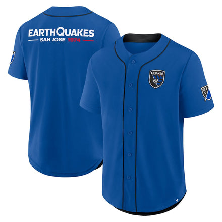 San Jose Earthquakes Injury Time Baseball Jersey - Blue