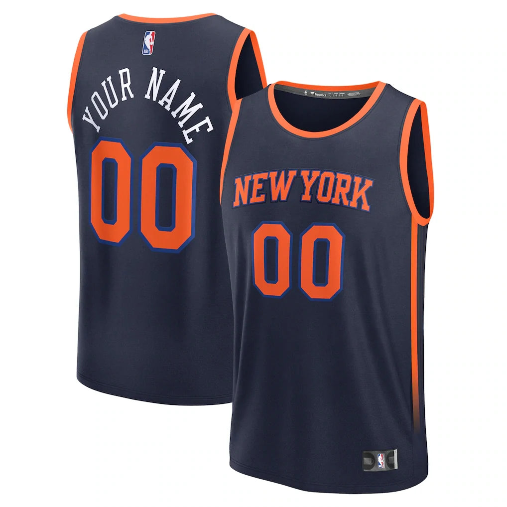 New York Knicks Custom Jersey - Statement Edition - Navy