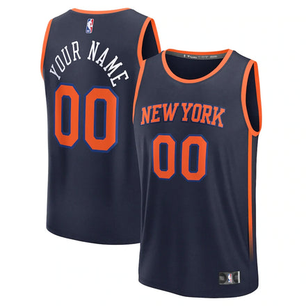 New York Knicks Custom Jersey - Statement Edition - Navy
