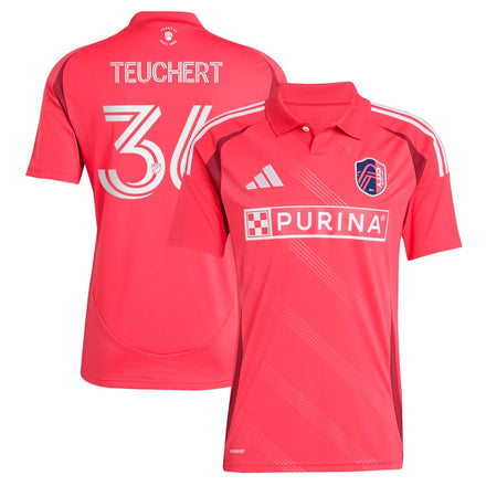 Cedric Teuchert St. Louis City SC adidas 2025 Forever CITY Red Player Jersey - Pink