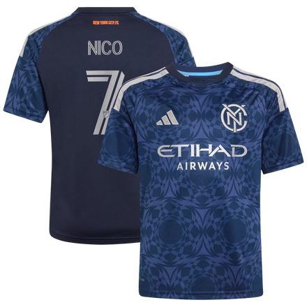 Nicolás Fernández Mercau New York City FC adidas Youth 2026 The All Nations Kit Jersey - Blue