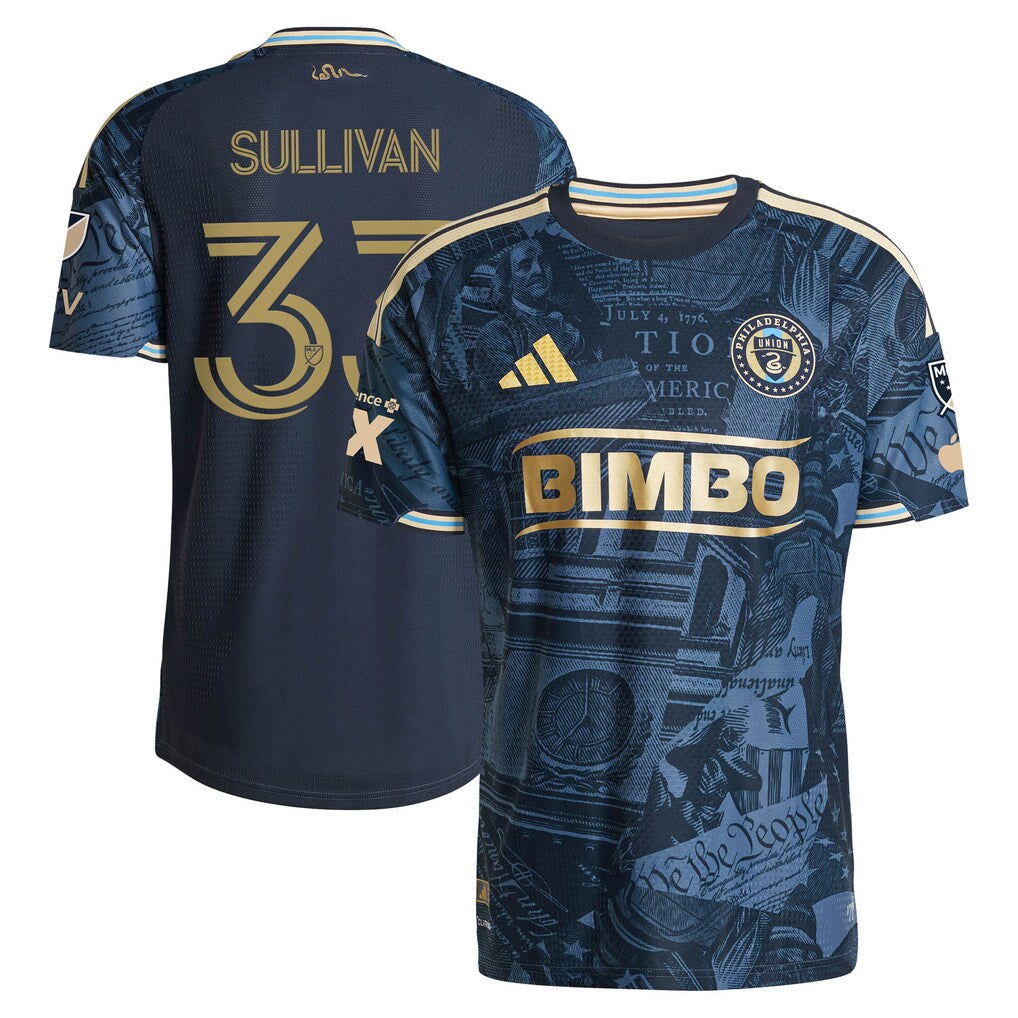 Quinn Sullivan Philadelphia Union 2026 1776 Kit On-Field Patch Jersey - Navy