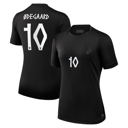 Martin Ødegaard Norway National Team Nike Women's 2026 Away Stadium Jersey - Black