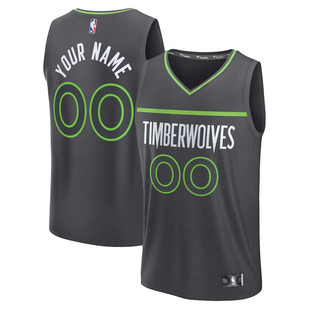 Minnesota Timberwolves Custom Jersey - Icon Edition - Anthracite
