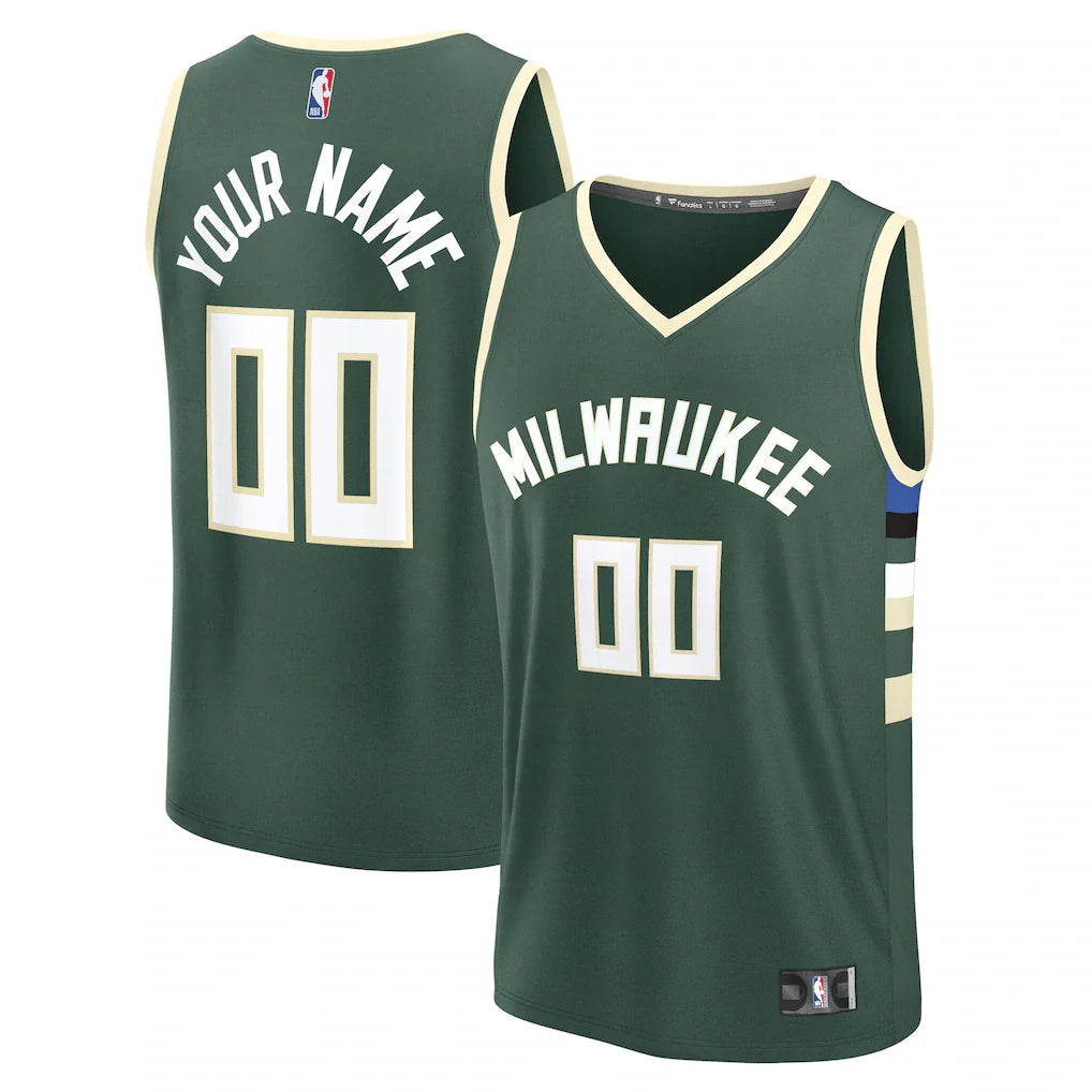 Milwaukee Bucks Custom Jersey - Icon Edition - Green