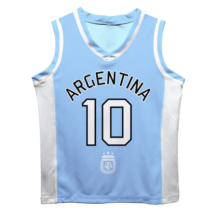 Lionel Messi Argentina National Team Vive La Fete Mesh Basketball Jersey - Light Blue