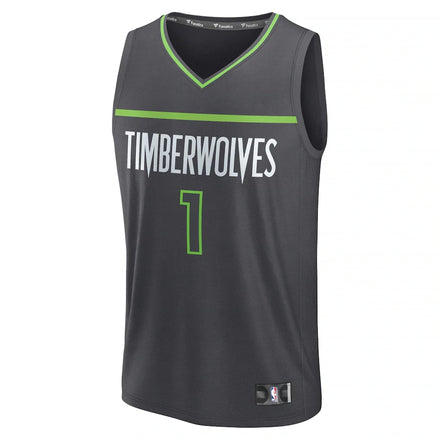 Terrence Shannon Jr. Minnesota Timberwolves Fanatics Fast Break Replica Jersey - Statement Edition - Anthracite