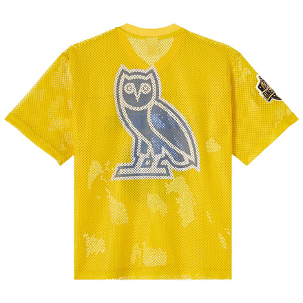 Golden State Warriors OVO x NBA Mesh Football Fashion Jersey - Gold