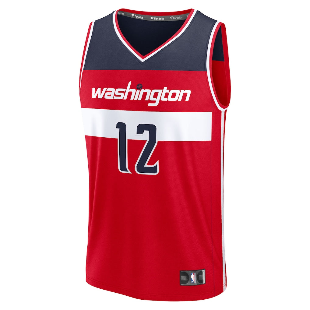 Tre Johnson III Washington Wizards Fanatics 2025 NBA Draft First Round Pick Fast Break Replica Jersey - Icon Edition - Red