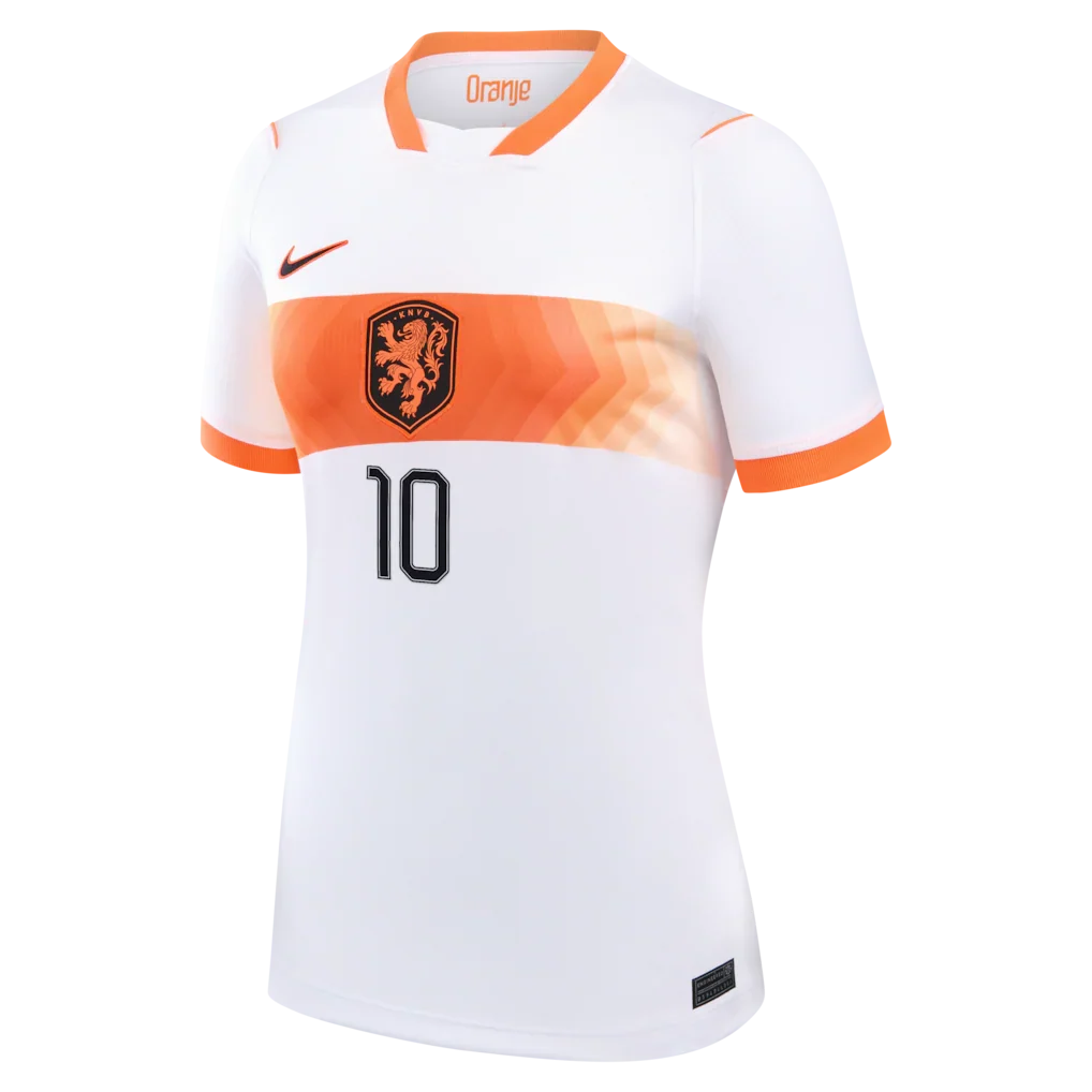 Memphis Depay Netherlands National Team Nike Women's 2026 Away Stadium Replica Jersey - White