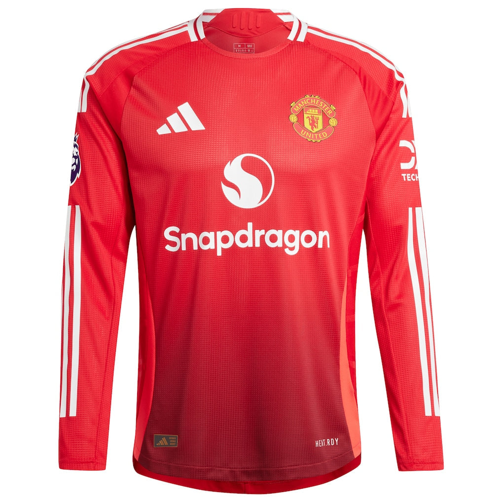 Manchester United adidas 2024/25 Home Authentic Custom Long Sleeve Jersey - Red