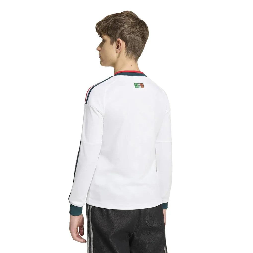 Mexico National Team adidas Youth 2026 Away Replica Long Sleeve Jersey - White