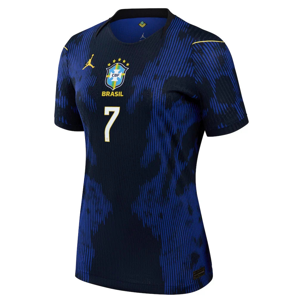 Vinicius Junior Brazil National Team Jordan Brand Women's 2026 Away Match Authentic Jersey - Blue