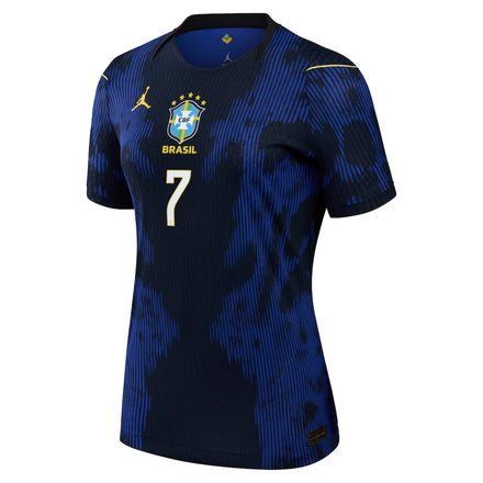Vinicius Junior Brazil National Team Jordan Brand Women's 2026 Away Match Authentic Jersey - Blue