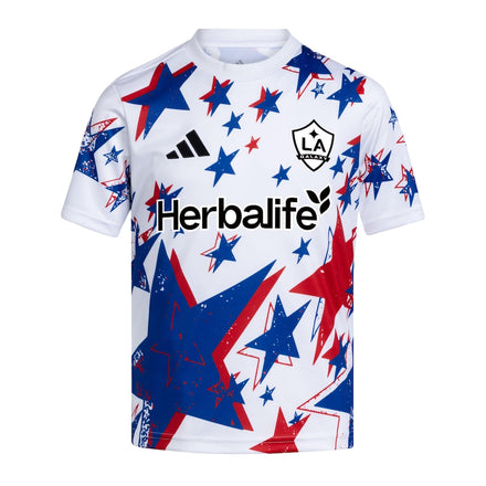 LA Galaxy adidas Youth 2026 Americana Pre-Match Jersey - White