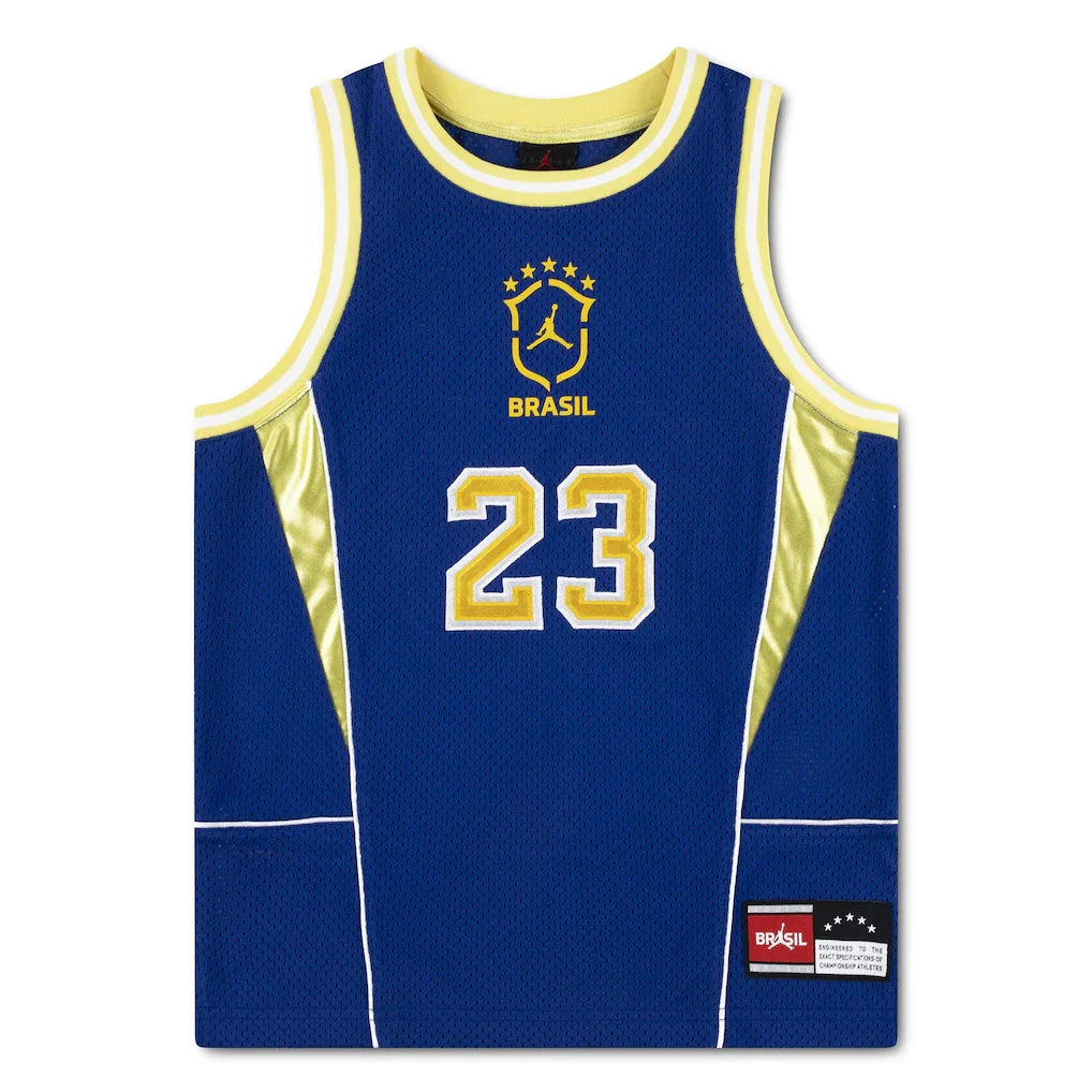 Brazil National Team Jordan Brand Youth Mesh Basketball Fashion Jersey - Royal