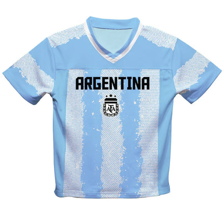 Lionel Messi Argentina National Team Vive La Fete Toddler Painted Stripes Football Jersey - Light Blue